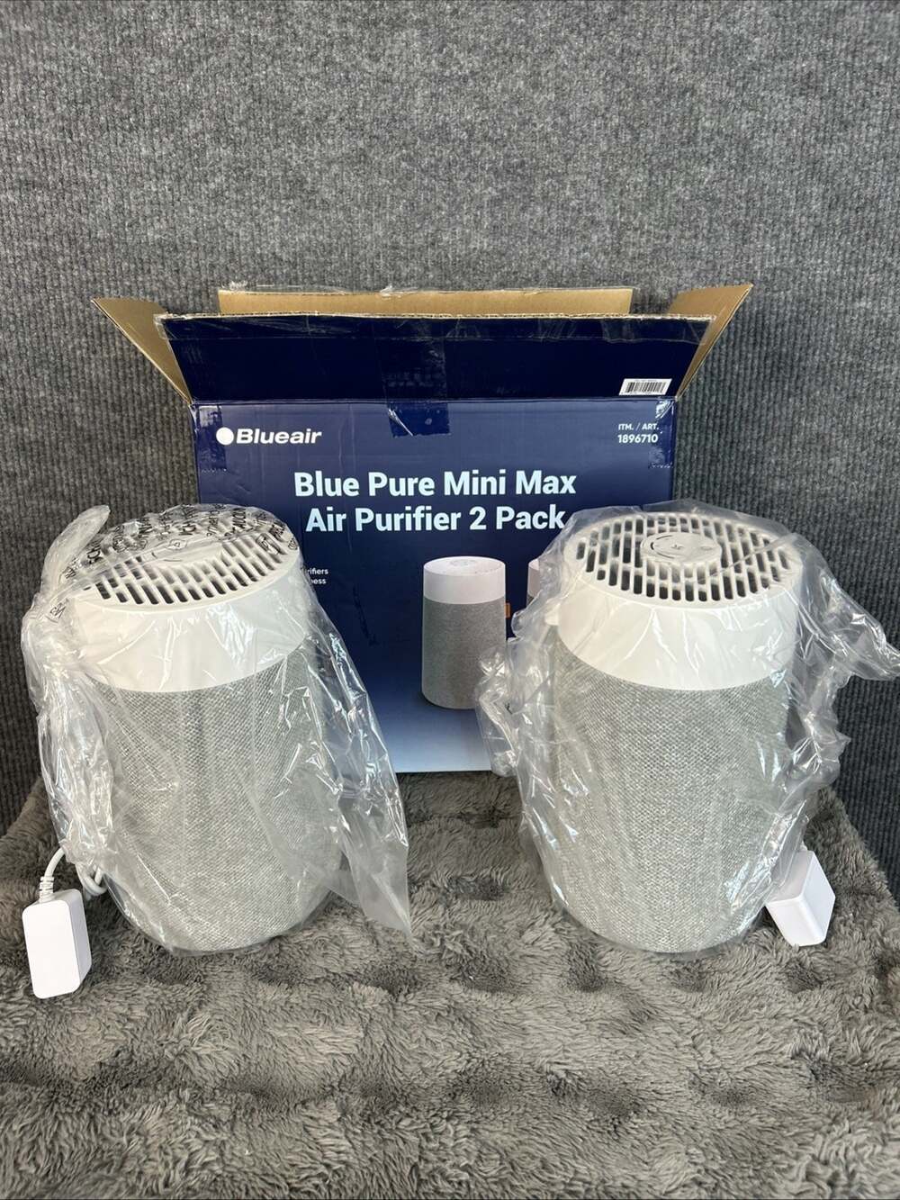 Blueair Blue Pure Mini Max Air Purifier 2 Pack Compact Gray Open Box OB04
